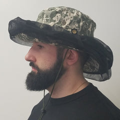 CAMO HAT WITH ATTACHED HEADNET