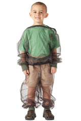 Child wearing BugBaffler insect protective pants and shirt