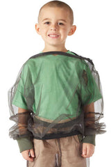 Bug Baffler insect protective child's hooded shirt with hood down
