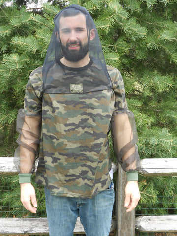 "NEW" Camo T-Shirt With No-See-Um Mesh Sleeve/Available With Head Net