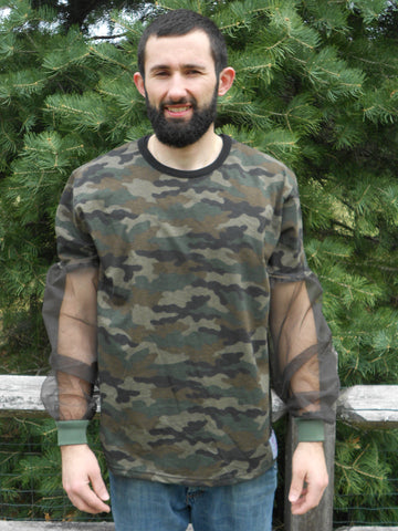 "NEW" Camo T-Shirt With No-See-Um Mesh Sleeves